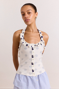 Damson Madder Zazie Jersey Halter Polka Dot