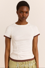 Damson Madder Alicia Short Sleeve Tee White