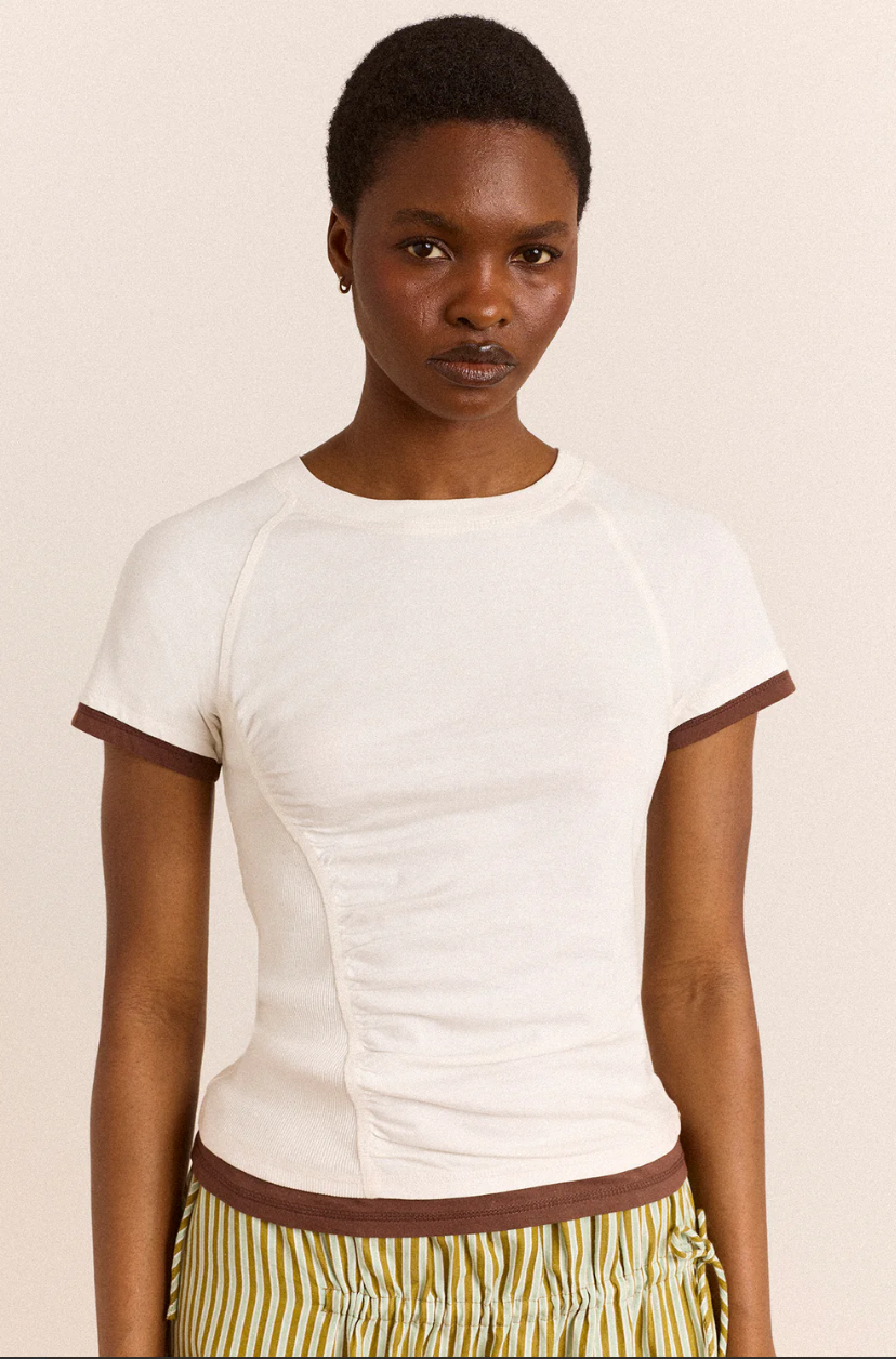 Damson Madder Alicia Short Sleeve Tee White