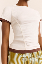 Damson Madder Alicia Short Sleeve Tee White