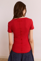 Damson Madder Paige V-Neck Tee Red