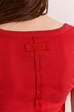 Damson Madder Paige V-Neck Tee Red
