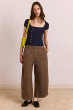 Damson Madder Posie Short Sleeve Top Navy