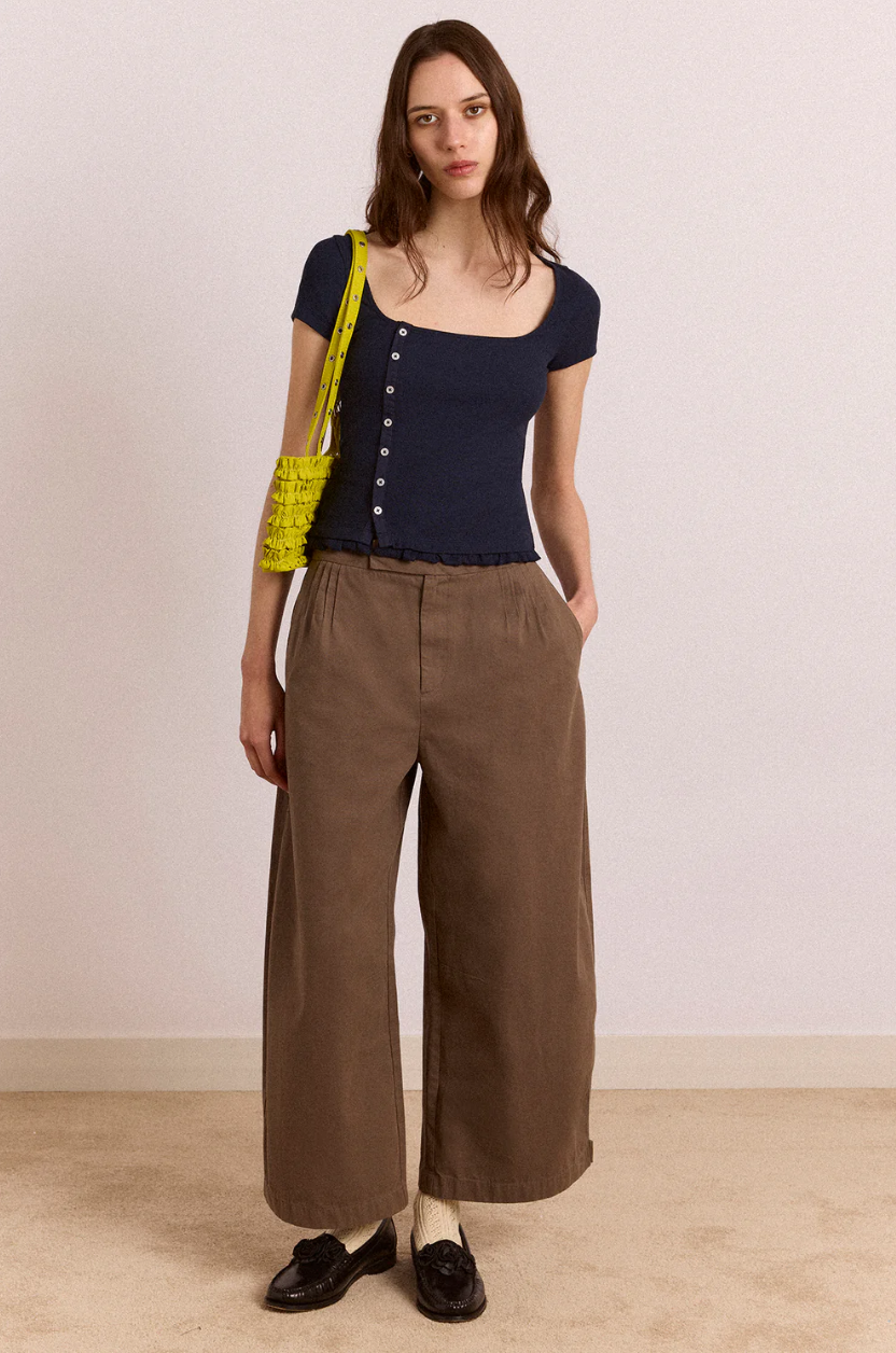 Damson Madder Posie Short Sleeve Top Navy
