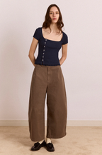 Damson Madder Posie Short Sleeve Top Navy