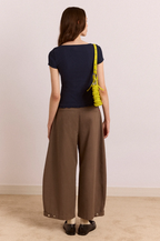 Damson Madder Posie Short Sleeve Top Navy
