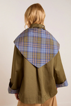 Damson Madder Jerry Crop Trench Coat Olive