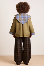 Damson Madder Jerry Crop Trench Coat Olive