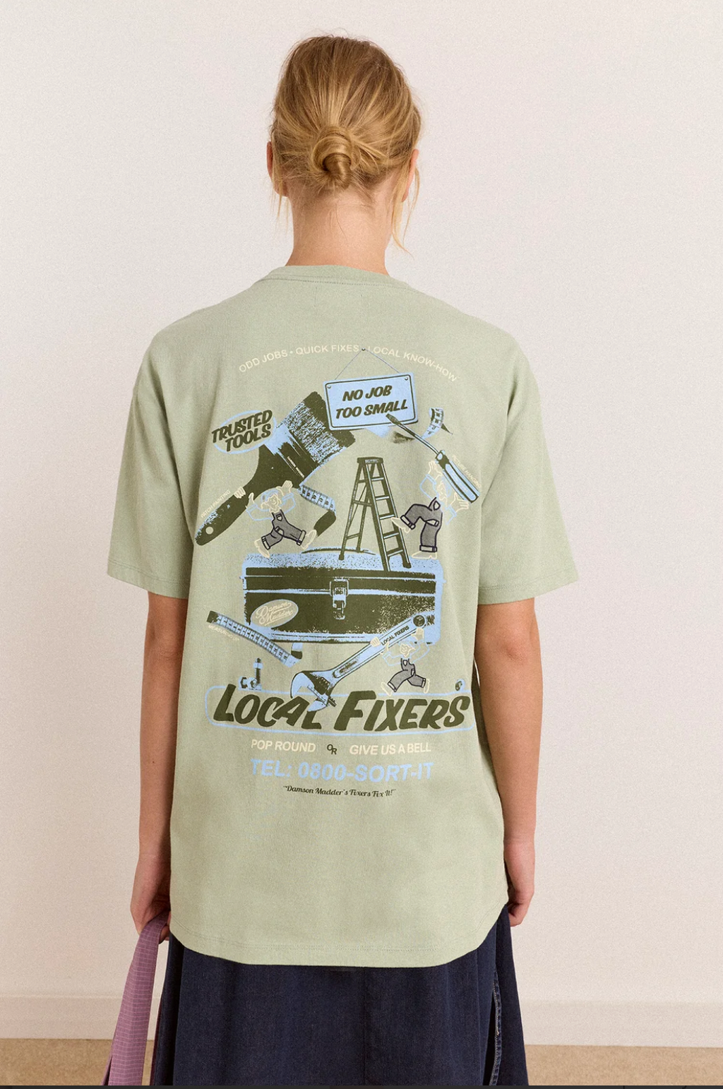 Damson Madder Local Fixers Ss Graphic Tee Pine