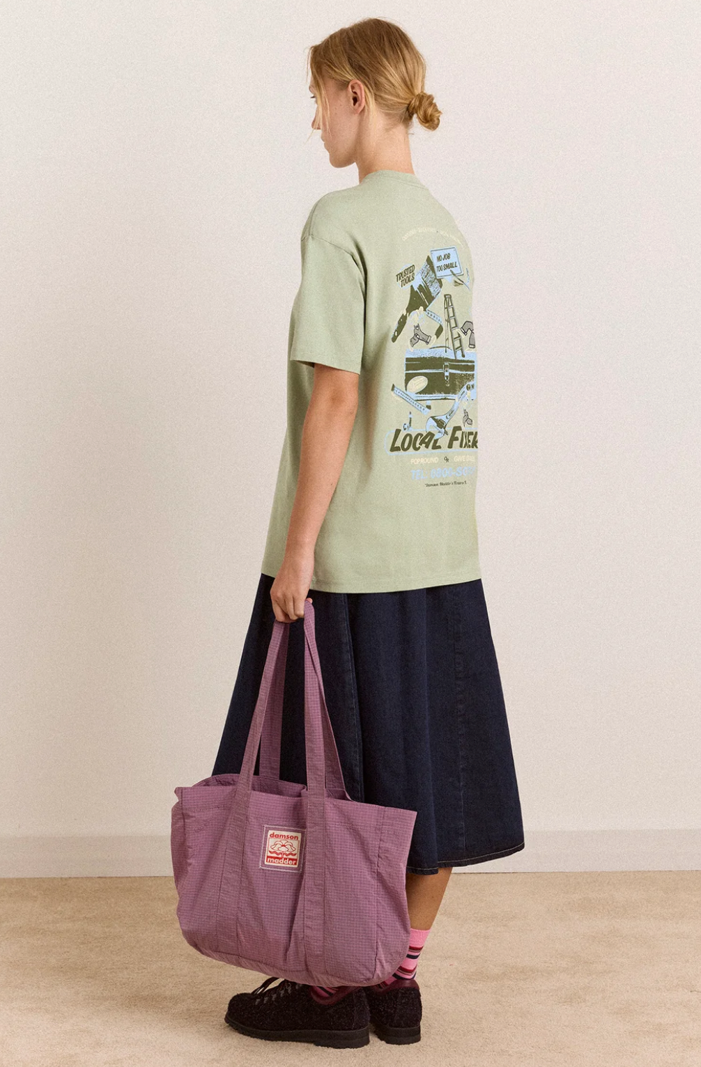 Damson Madder Local Fixers Ss Graphic Tee Pine