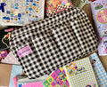 GINGHAM JOURNAL POUCH | SHELL FLOWER