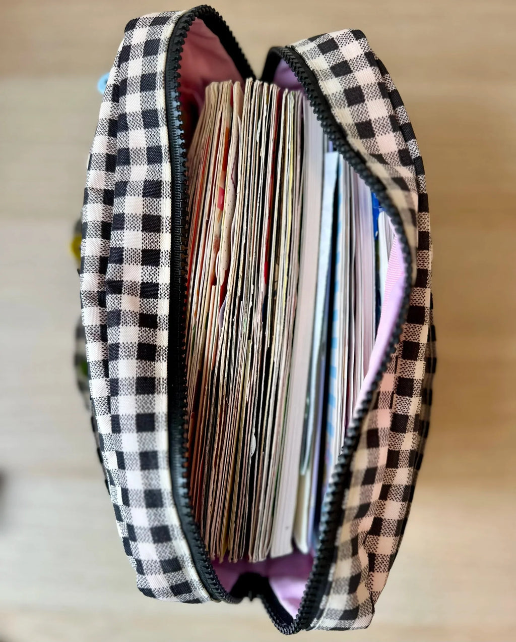 GINGHAM JOURNAL POUCH | SHELL FLOWER