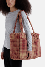 Baggu Small Cloud Carry On Tan Houndstooth
