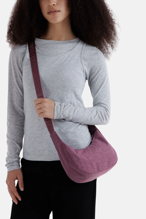 Baggu Small Nylon Crescent Bag Wild Plum