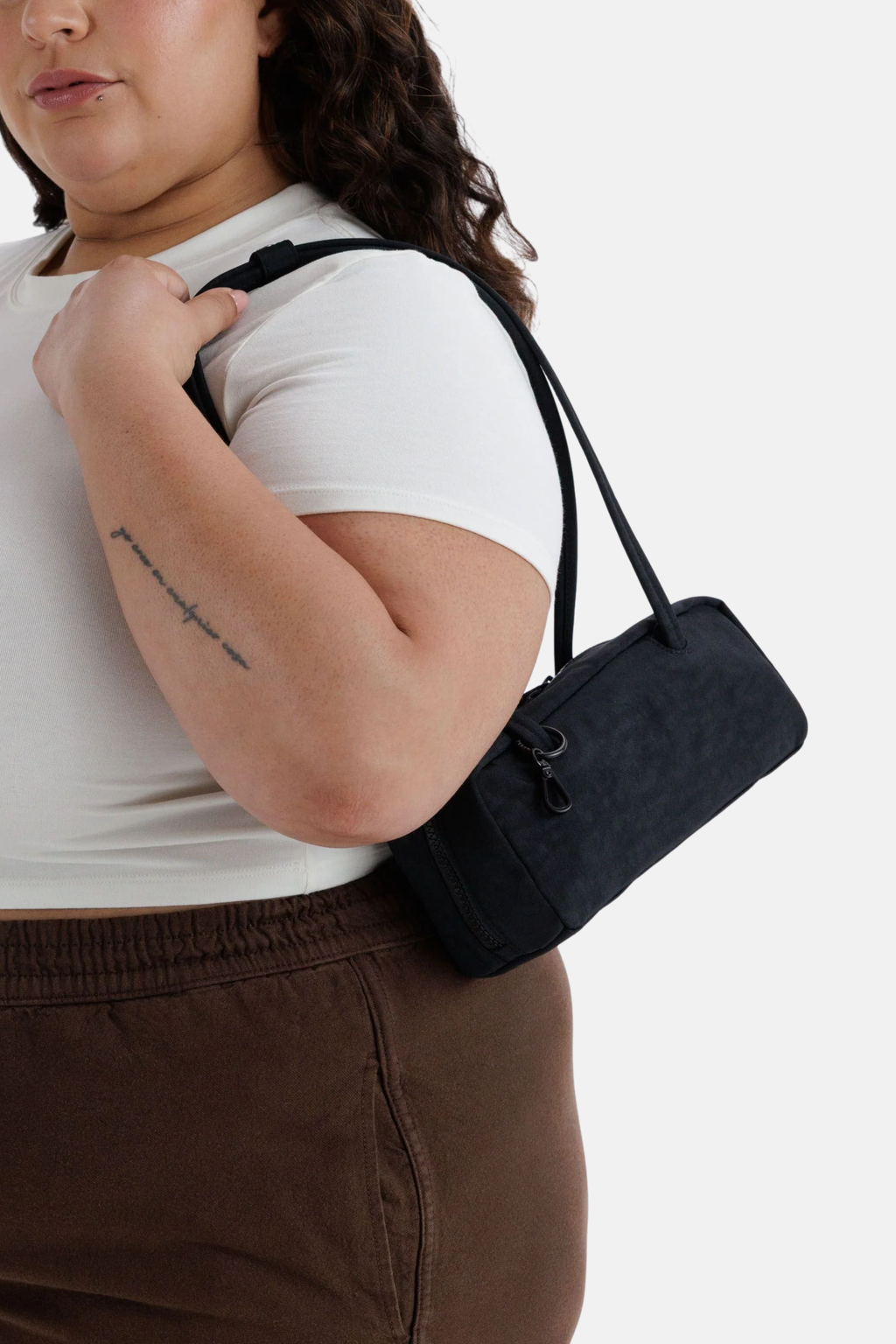 Small Nylon Bowler Bag Black