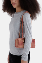 Small Nylon Bowler Bag Houndstooth