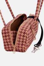 Small Nylon Bowler Bag Houndstooth