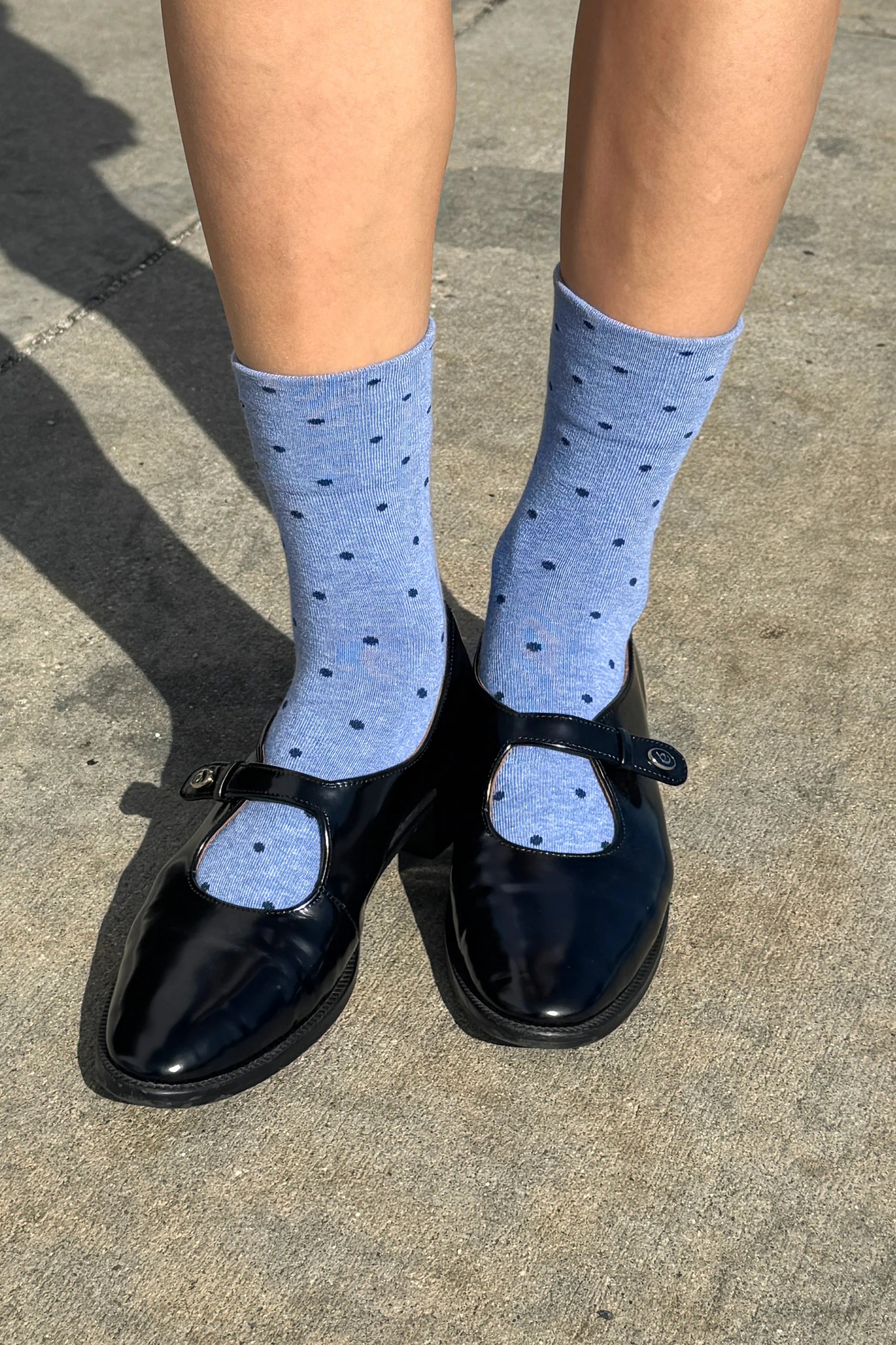 PATTERNED SNEAKER SOCKS | POLKA DOT BLUE NAVY