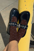 Le Bon Shoppe Patterned Sneaker Socks Cacao Blue