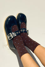 Le Bon Shoppe Patterned Sneaker Socks Cacao Blue