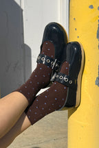 Le Bon Shoppe Patterned Sneaker Socks Cacao Blue