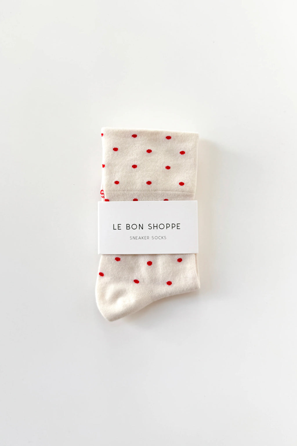 Le Bon Shoppe Patterned Sneaker Socks Polka Dot Cream