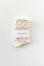 Le Bon Shoppe Patterned Sneaker Socks Polka Dot Cream