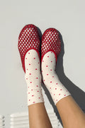 Le Bon Shoppe Patterned Sneaker Socks Polka Dot Cream