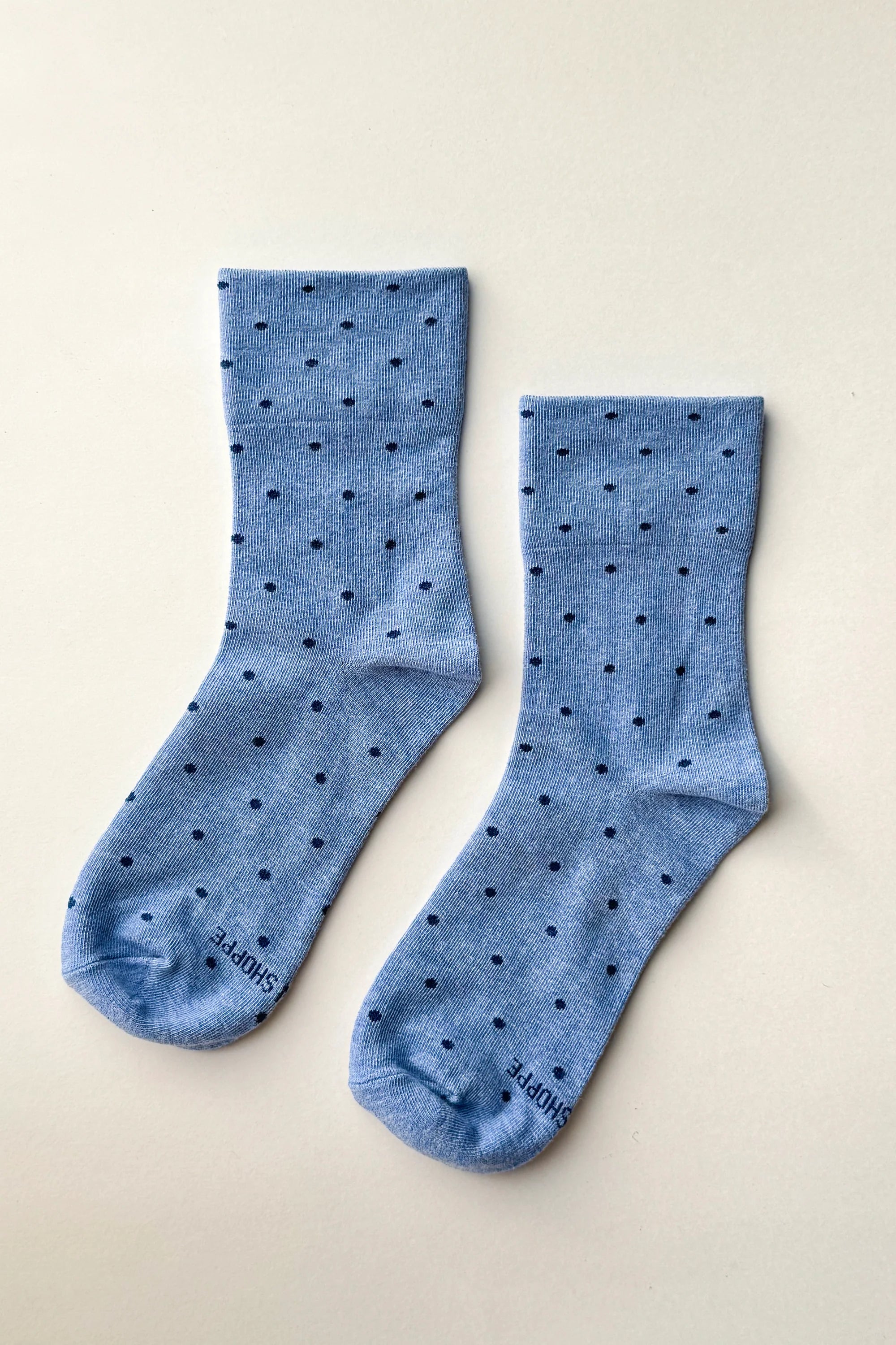 PATTERNED SNEAKER SOCKS | POLKA DOT BLUE NAVY