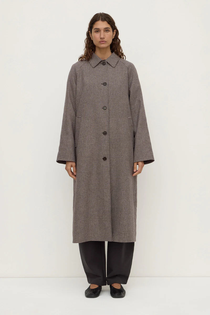 SOLANA WOOL COAT | BROWN BLACK CHECK
