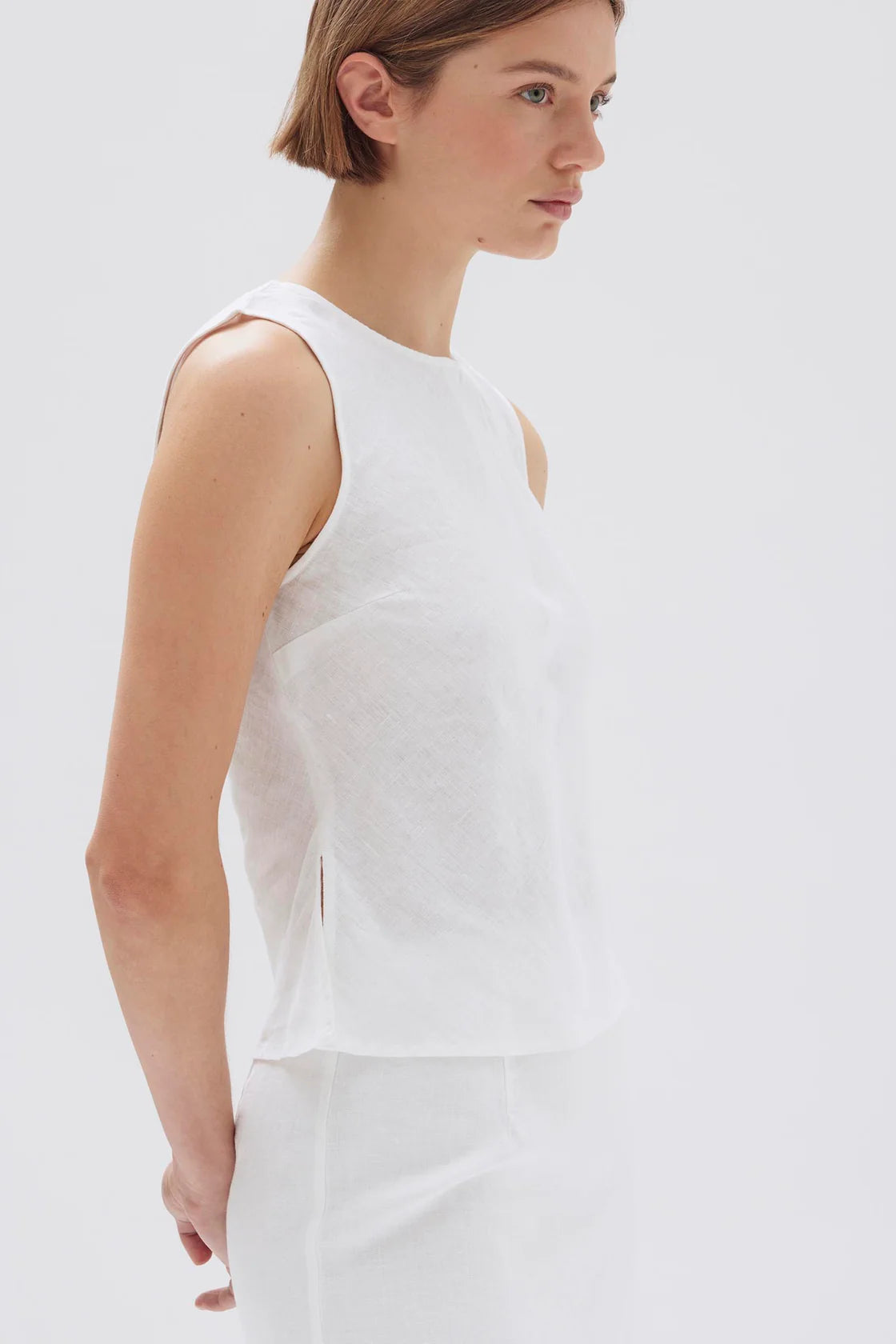 SOLIS LINEN TOP | WHITE