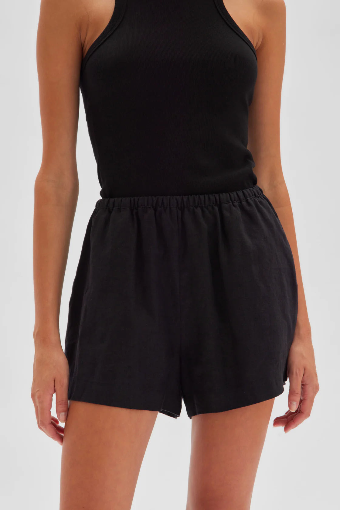 STELLA LINEN SHORT | BLACK
