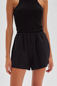 STELLA LINEN SHORT | BLACK