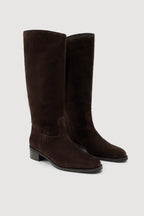 STEVIE SUEDE LEATHER RIDING BOOT | GANACHE