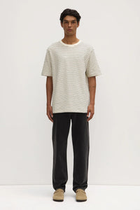 VOLLEY STRIPE SHORT SLEEVE TEE | CREAM / TRUE NAVY