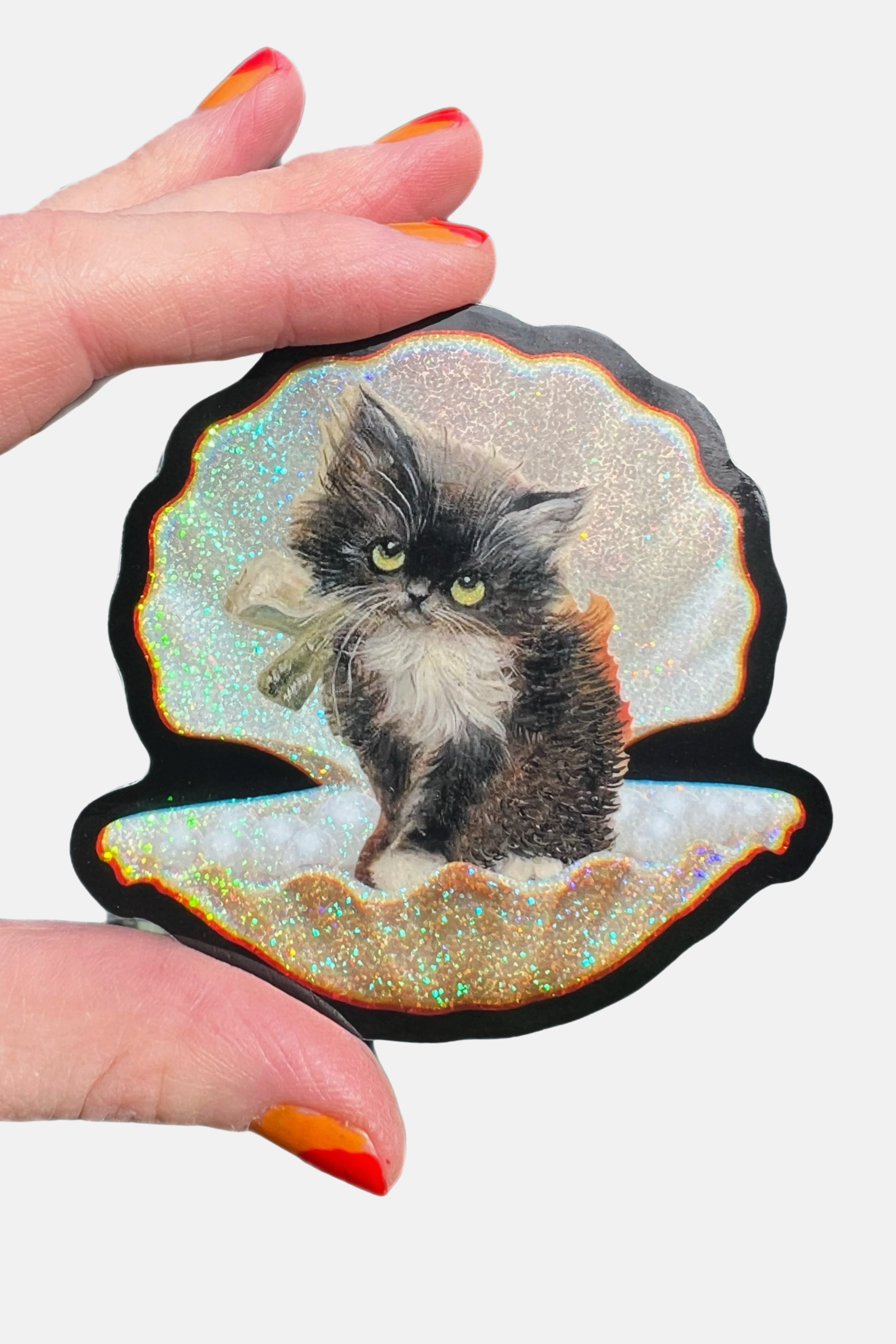 Astral Weekend Tuxedo Kitty in Seashell