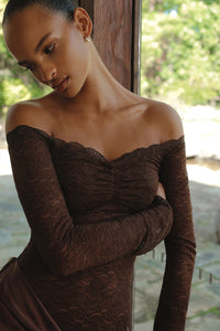 TAHNEE MINI DRESS | CHOCOLATE