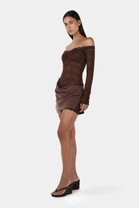 TAHNEE MINI DRESS | CHOCOLATE