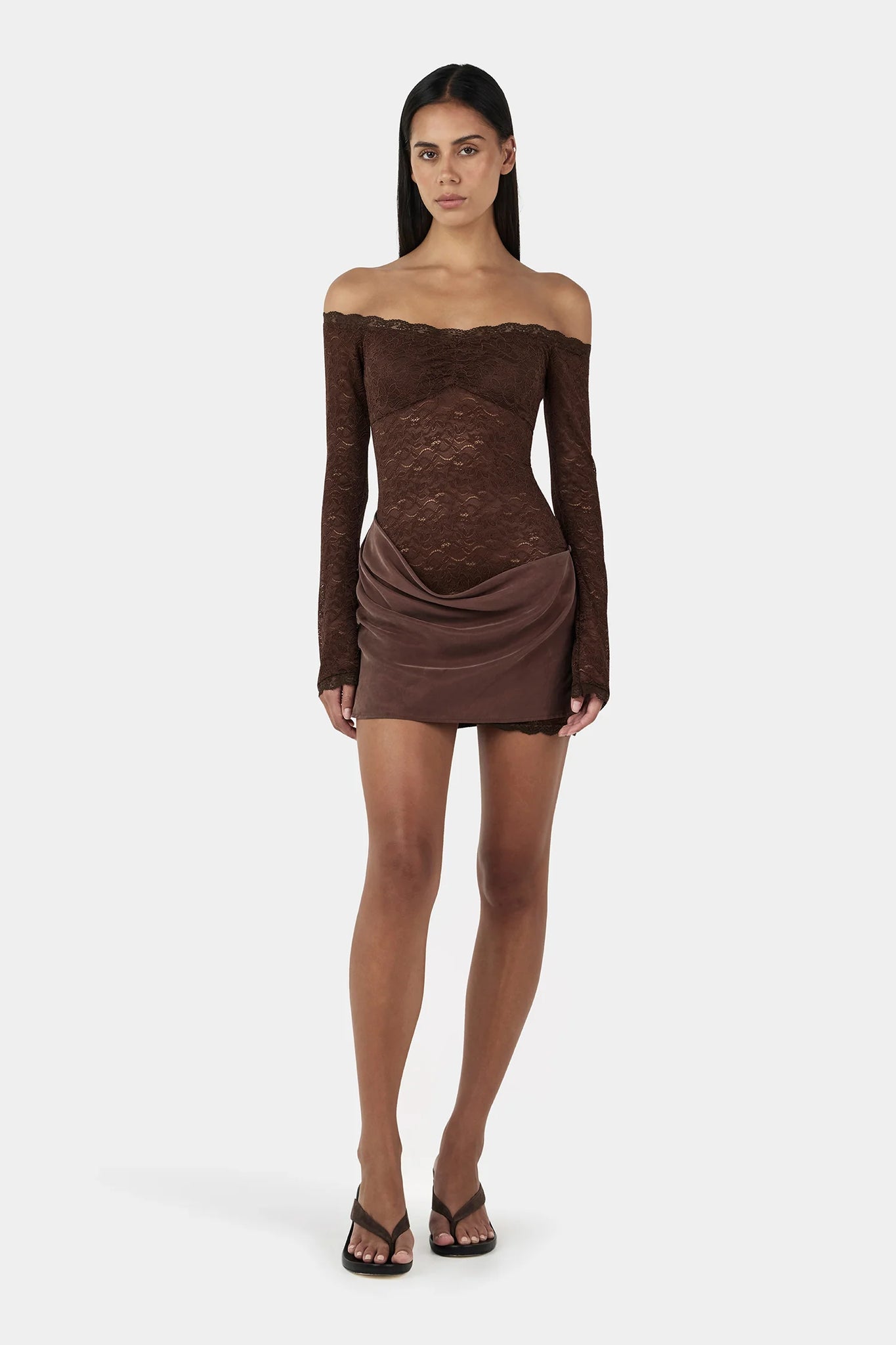TAHNEE MINI DRESS | CHOCOLATE