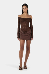 TAHNEE MINI DRESS | CHOCOLATE