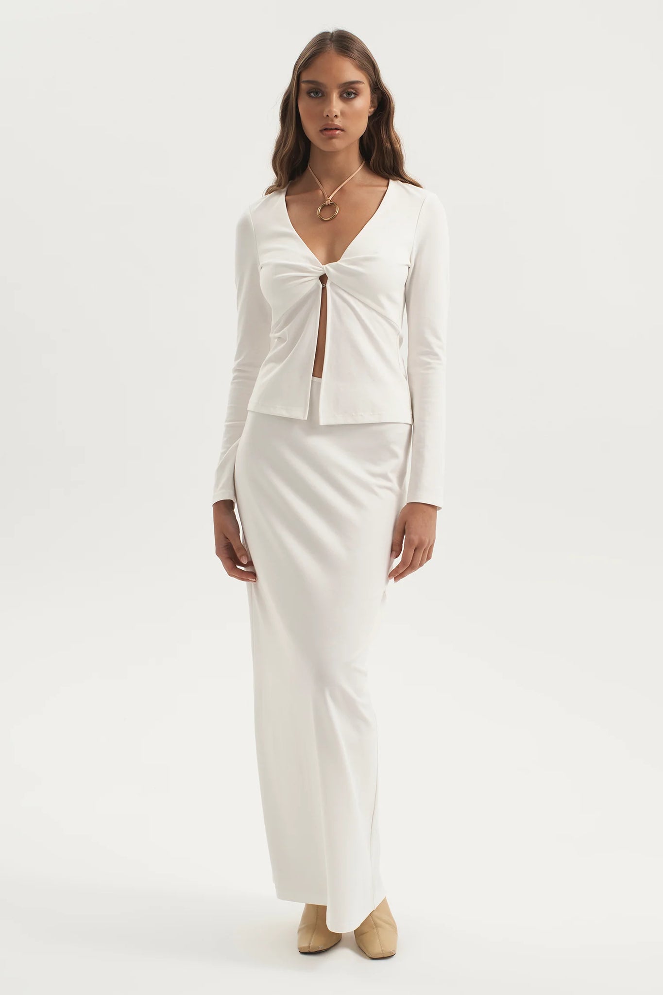 ANNIKA JERSEY MAXI SKIRT | WHITE