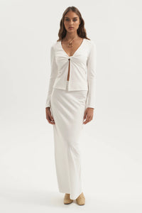 ANNIKA JERSEY MAXI SKIRT | WHITE