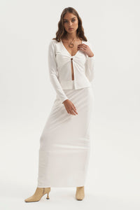 ANNIKA JERSEY MAXI SKIRT | WHITE