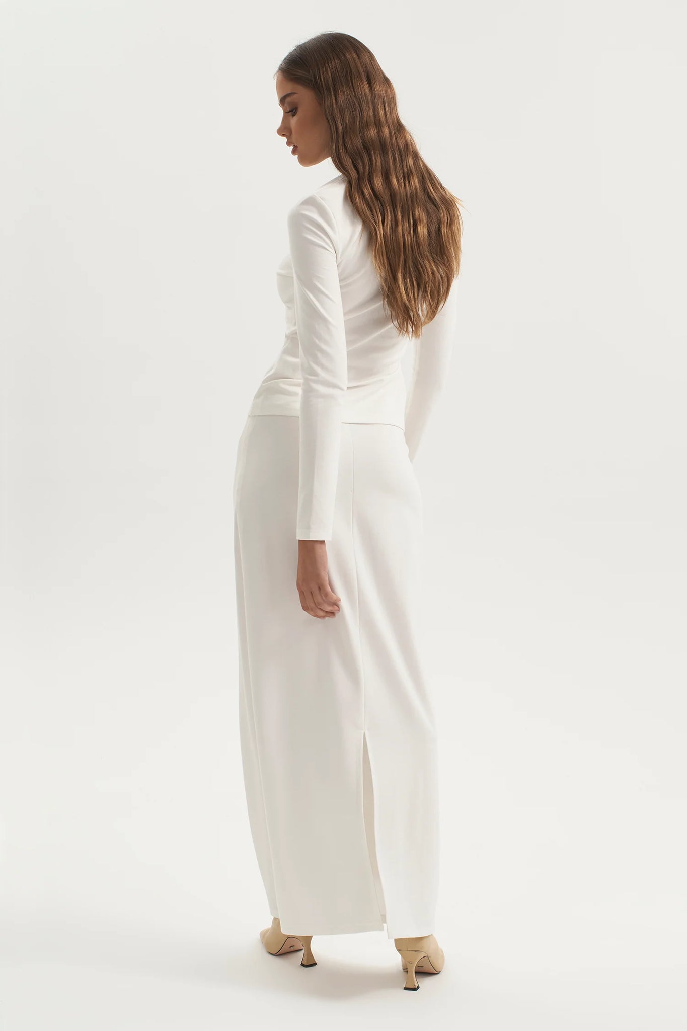 ANNIKA JERSEY MAXI SKIRT | WHITE