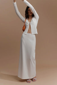 ANNIKA JERSEY MAXI SKIRT | WHITE