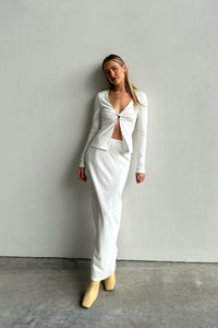 ANNIKA JERSEY MAXI SKIRT | WHITE