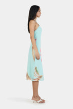 TIEN MIDI DRESS | BLOOM DRIFT AQUA