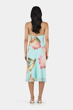 TIEN MIDI DRESS | BLOOM DRIFT AQUA
