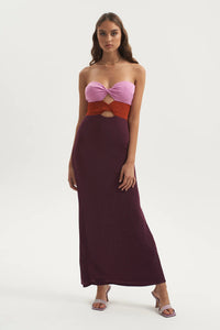 TWILIGHT JERSEY TWIST DRESS | TRI-TONE