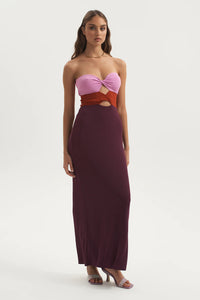 TWILIGHT JERSEY TWIST DRESS | TRI-TONE